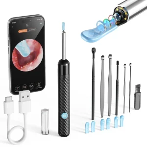 X6 DP Otoscope Ear with Camera WiFi Enabled Ear Wax Removal Tool for Household Use Battery Powered
