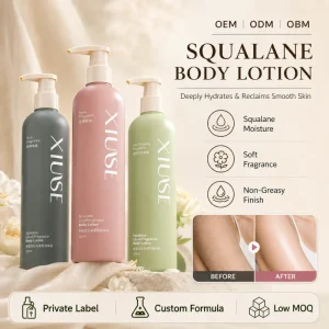 XIUSE OEM&ODM Squalane Perfumed Body Butter Lightening Body Milk Moisturizing Long Lasting Whitening Body Lotion for Women