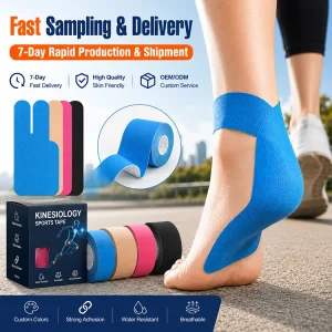 Xingda Custom Shaped Athletic Tape Patches for Ankle Sprain Support & Foot Waterproof Breathable Muscle Tape for Running