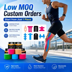 Xingda Precut Ankle Kinesiology Tape Patches Water Resistant Strong Adhesion Sports Tape for Running Basketball