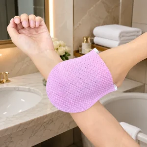 Y632 Dual sided Korean Exfoliating Mitt Italy Towel Bath Glove Viscose Body Scrub Dead Skin Remover for Spa Hotel