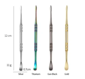 Yangjiang Manufacturer Direct Sales of Colored Stainless Steel Cigarette Paste Spoon Nail Steel Push Sculpture Accessories