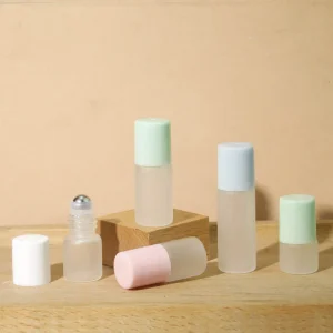 high quality 1ml 2ml 3ml frosted roll on bottle perfume essential oil bottle 5ml dispenser glass roll on bottles