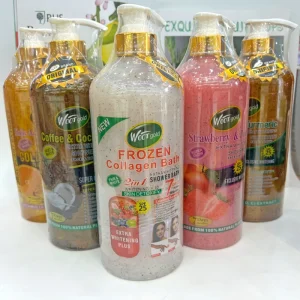 in Stock 1000ml VC Turmeric Body Scrub Shower Gel Skin Cleansing Moisturizing Brightening Body Wash